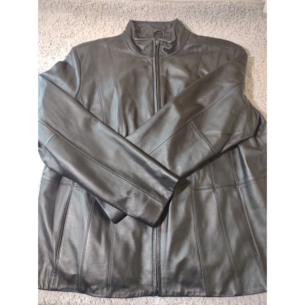 Covington Women 100% Super Soft Black Leather Jacket  Size 20-22W